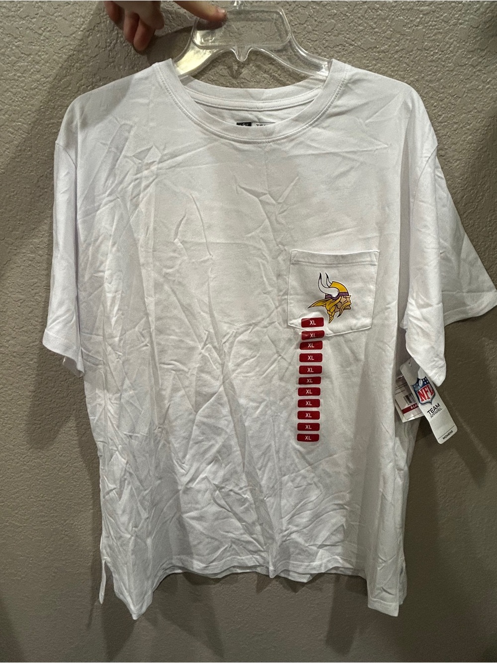 Minnesota Vikings NFL Team Apparel Glitter White Short Sleeve T Shirt Sz XL NEW